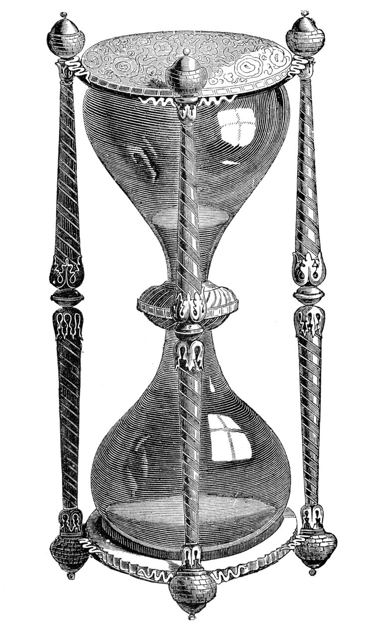 Reloj de arena del siglo XVI, grabado, siglo XIX de Unbekannt