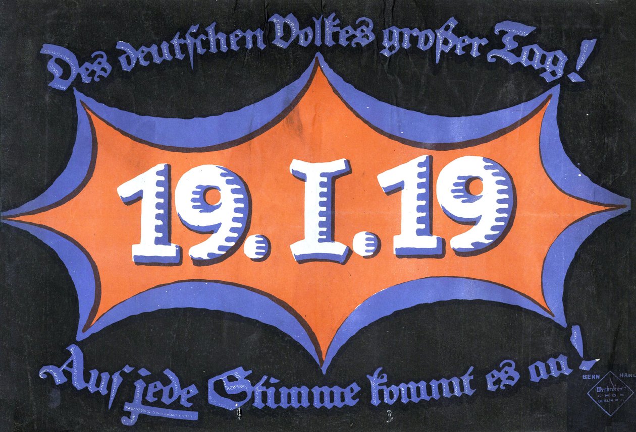 19 de enero de 1919. Elección federal alemana, 1919 de Unbekannt