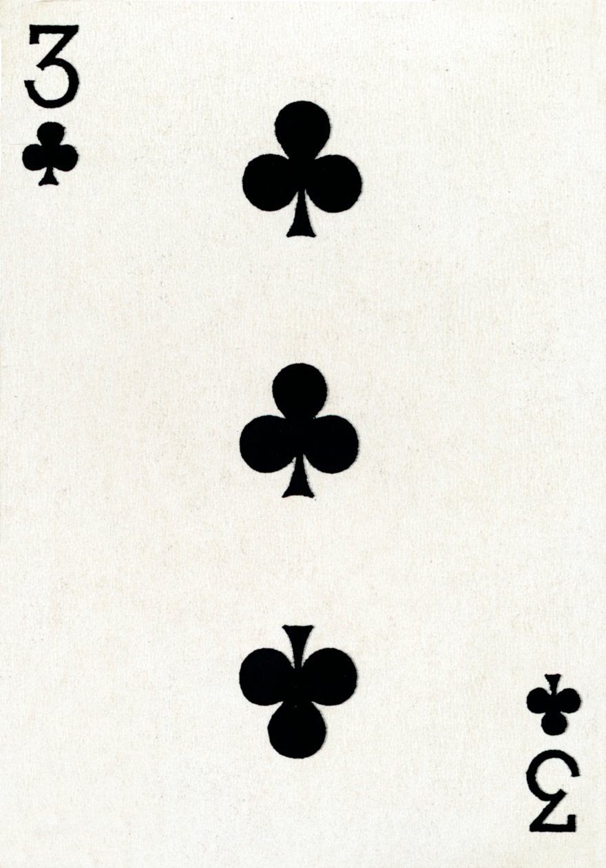 3 de tréboles de una baraja de cartas de Goodall & Son Ltd., c1940 de Unbekannt