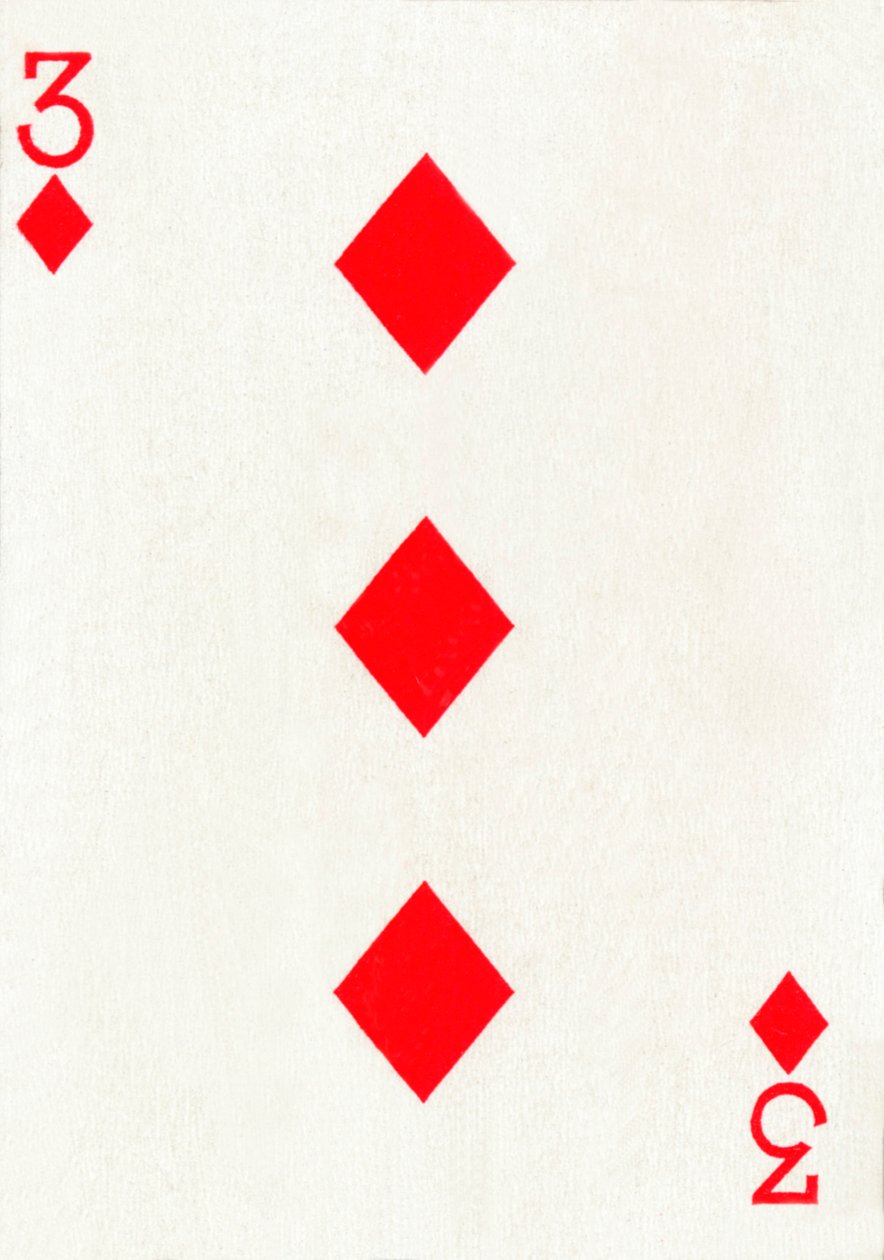 3 de diamantes de una baraja de cartas de Goodall & Son Ltd. de Unbekannt