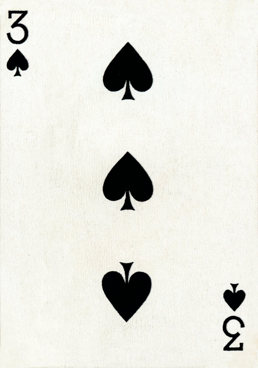 3 de espadas de una baraja de cartas de Goodall & Son Ltd., c. 1940 de Unbekannt