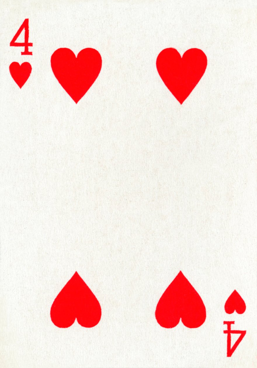 4 de Corazones de una baraja de Goodall & Son Ltd., c1940 de Unbekannt