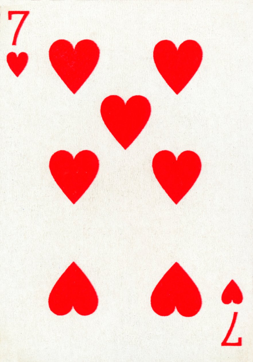 7 de Corazones de una baraja de cartas de Goodall & Son Ltd., c1940 de Unbekannt