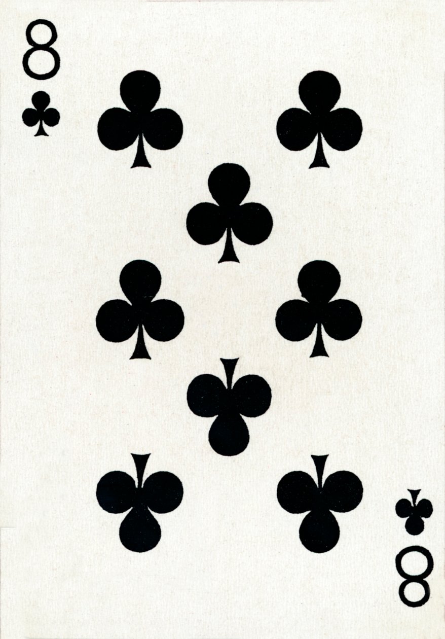 8 de tréboles de una baraja de cartas de Goodall & Son Ltd., c. 1940 de Unbekannt