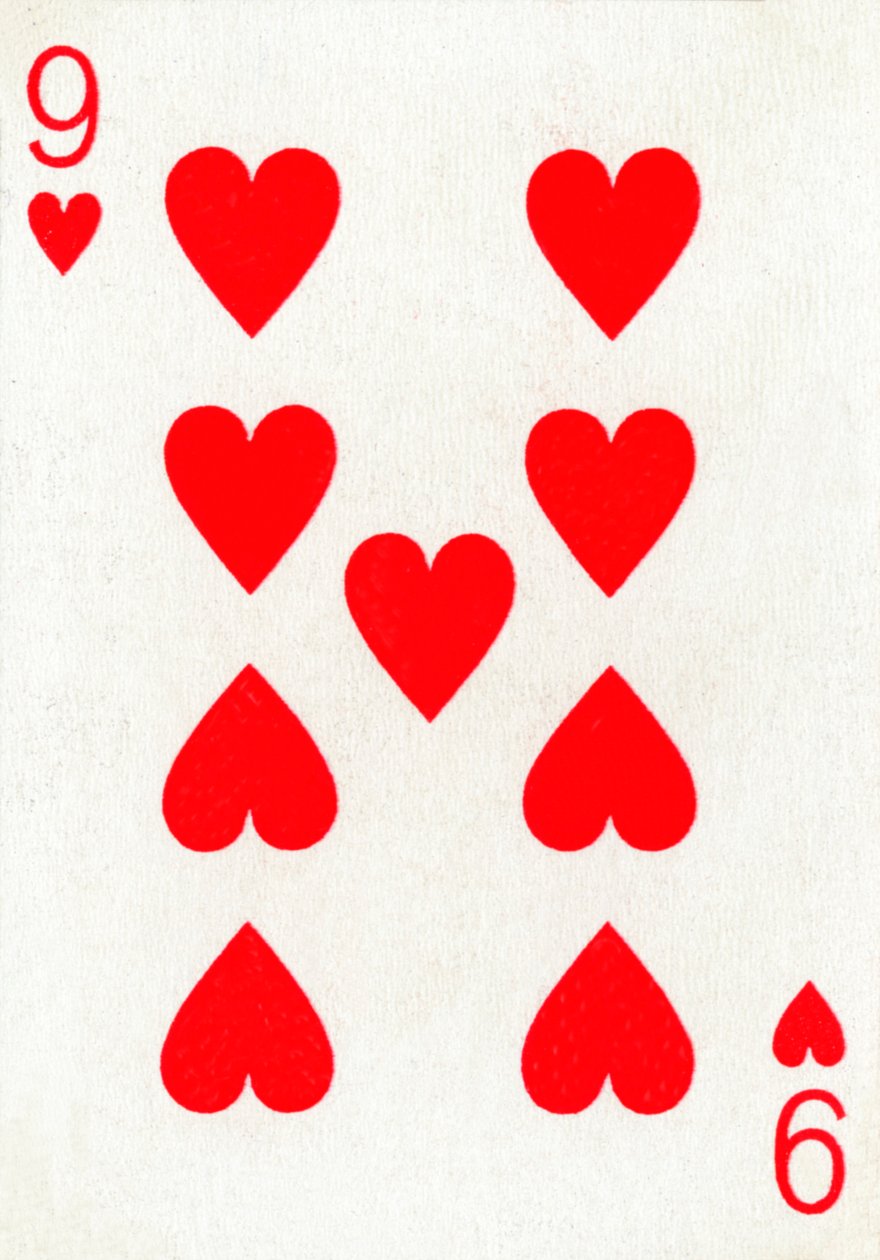 9 de corazones de una baraja de cartas de Goodall & Son Ltd., c1940 de Unbekannt
