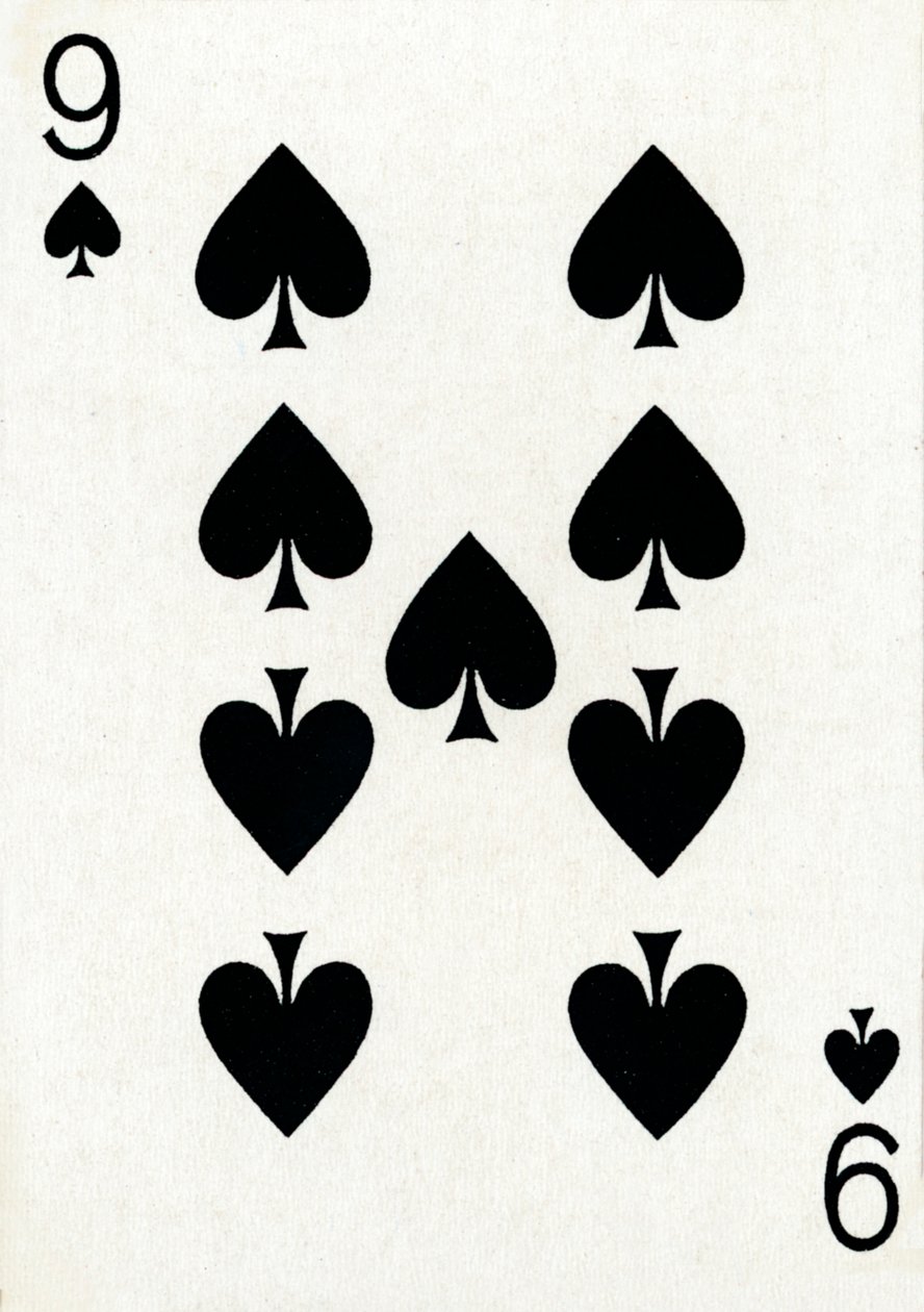 9 de espadas de una baraja de cartas de Goodall & Son Ltd. de Unbekannt