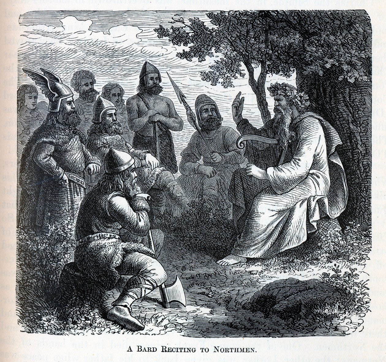 Un Bardo Recitando a los Nórdicos, 1882 de Unbekannt