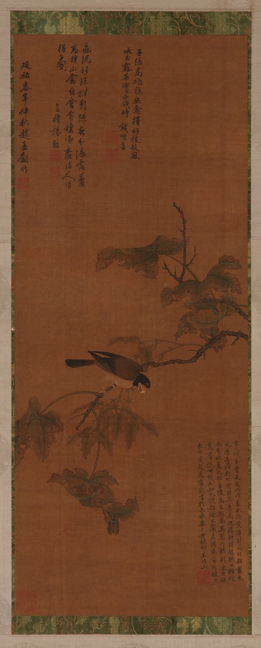 Un pájaro en una rama frondosa, dinastía Ming, siglos XVI-XVII de Unbekannt