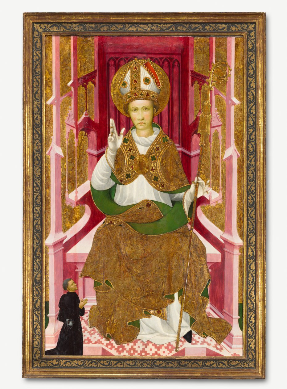Un Santo Obispo con un Donante San Luis de Tolosa, principios de 1400 de Unbekannt