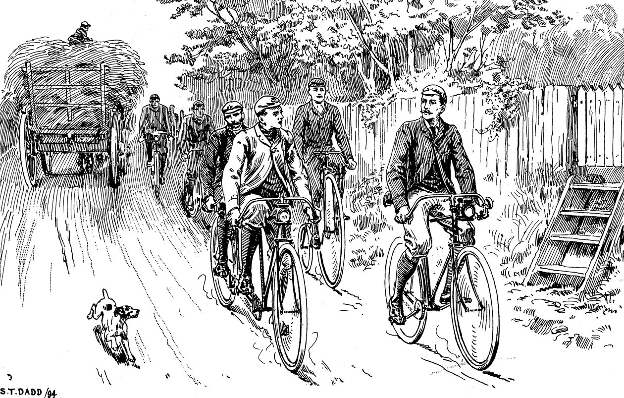 Un club ciclista británico en un paseo por el campo, 1895 de Unbekannt