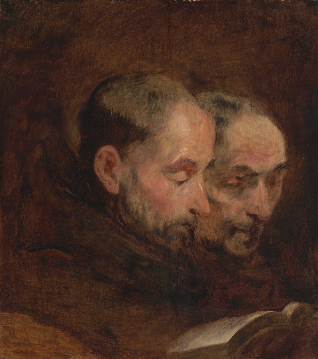 Una copia de una pintura tradicionalmente atribuida a Van Dyck de dos monjes leyendo, finales del siglo XVIII de Unbekannt