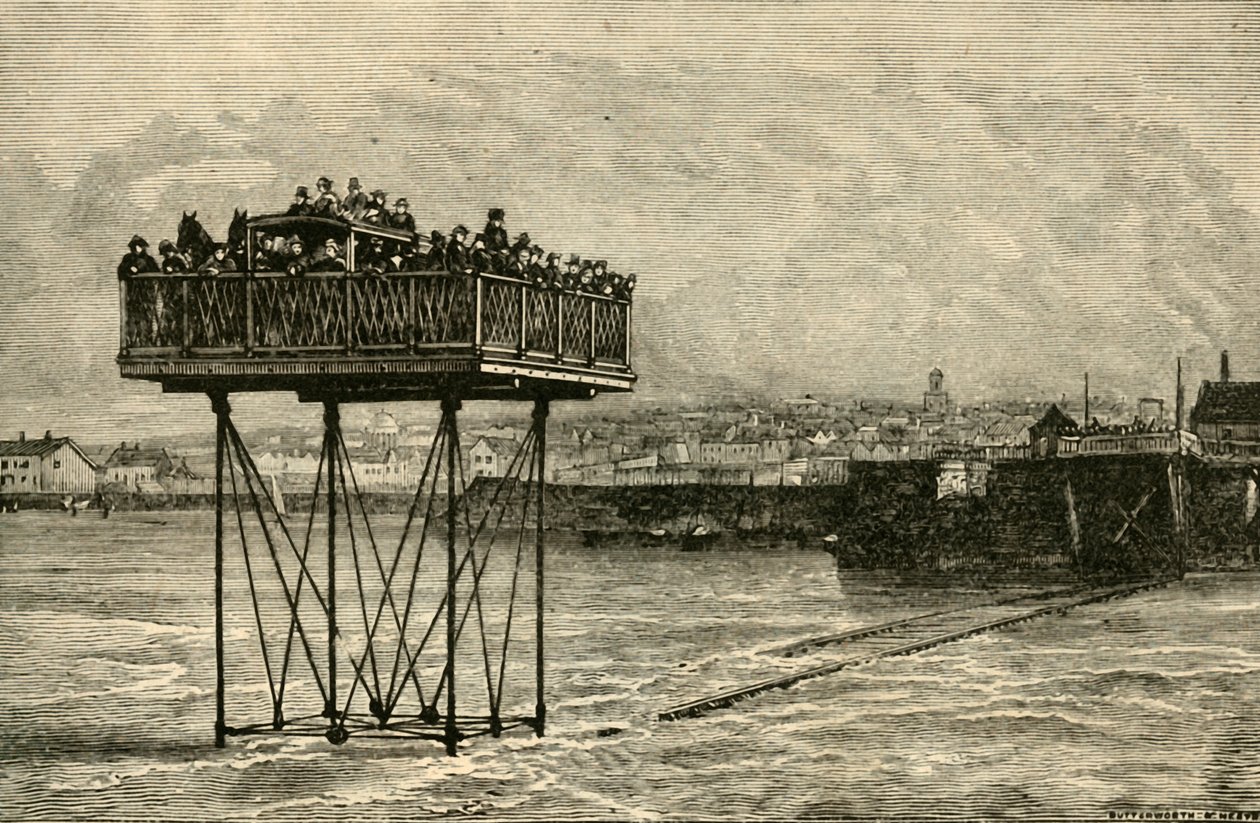 Un curioso puente rodante, 1882 de Unbekannt