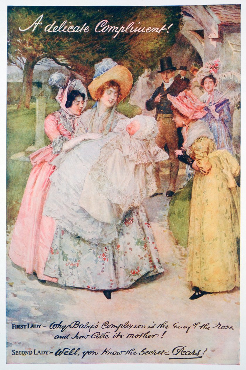 Un Delicado Cumplido, anuncio de jabón Pears, 1914. Una impresión del Anuario de Navidad de Pears, 1914 de Unbekannt