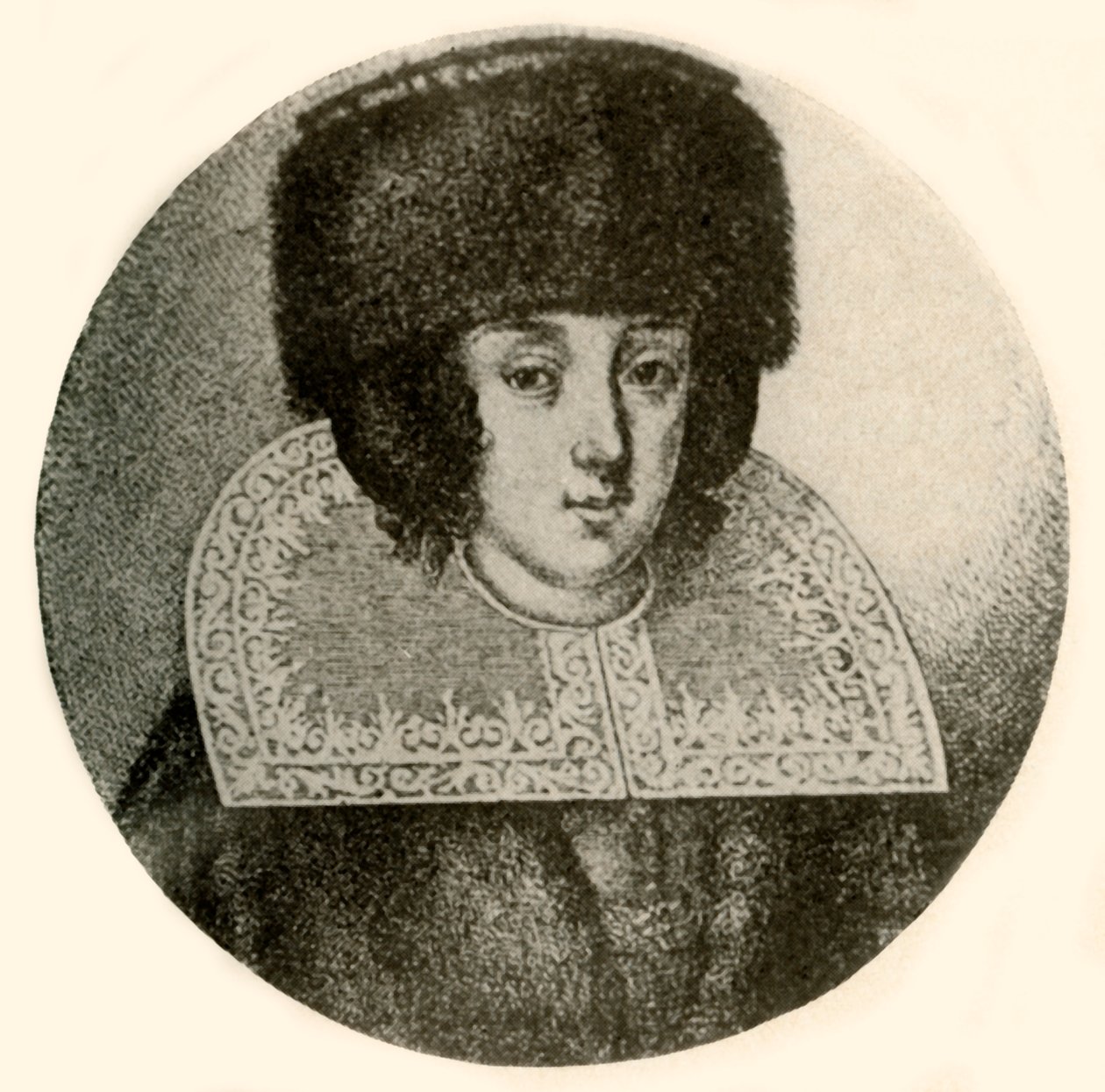 Una dama holandesa con gorro y manto de piel, 1644, 1937 de Unbekannt