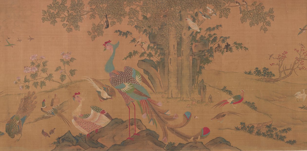 Cien pájaros adoran a los fénix, dinastía Qing, siglo XVIII de Unbekannt