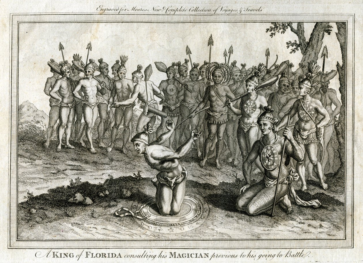 Un rey de Florida consultando a su mago antes de ir a la batalla, c1760 de Unbekannt