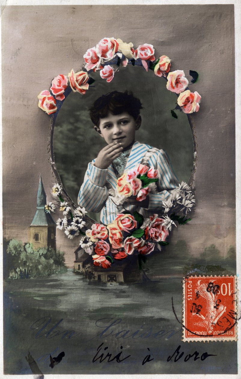 Un beso - Postal de 1908 de Unbekannt