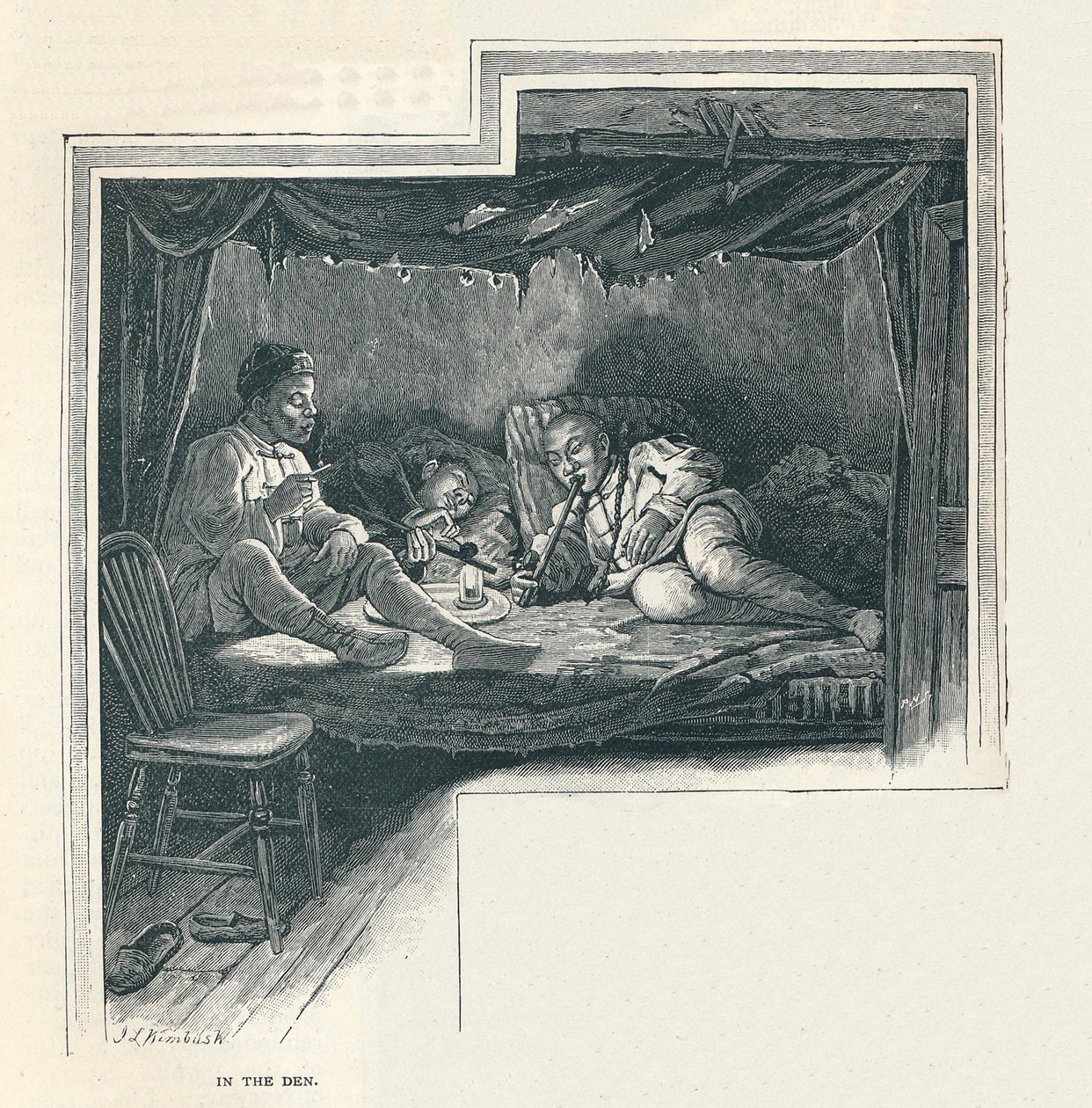 Una noche en un fumadero de opio, 1891 de Unbekannt