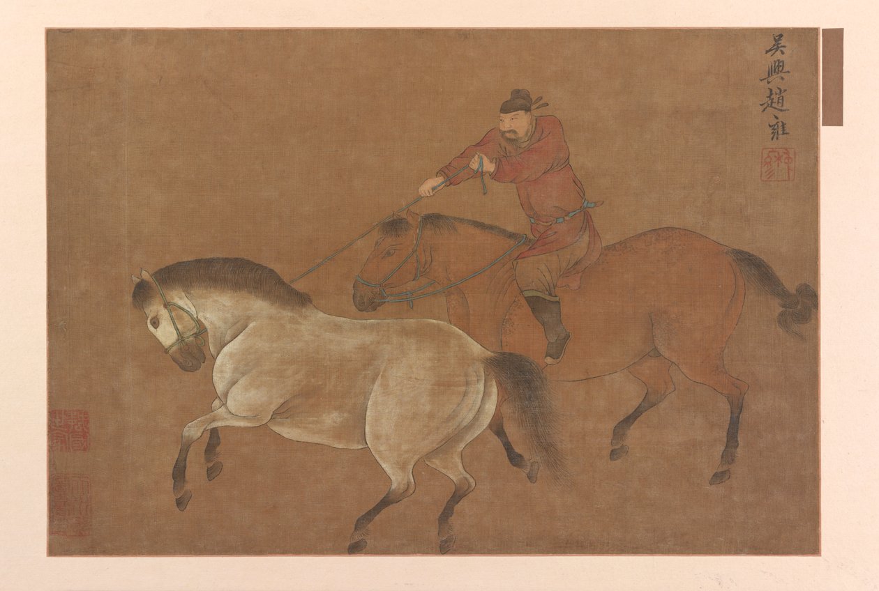 Jinete lazando un caballo, dinastía Ming, 1369-1644 de Unbekannt