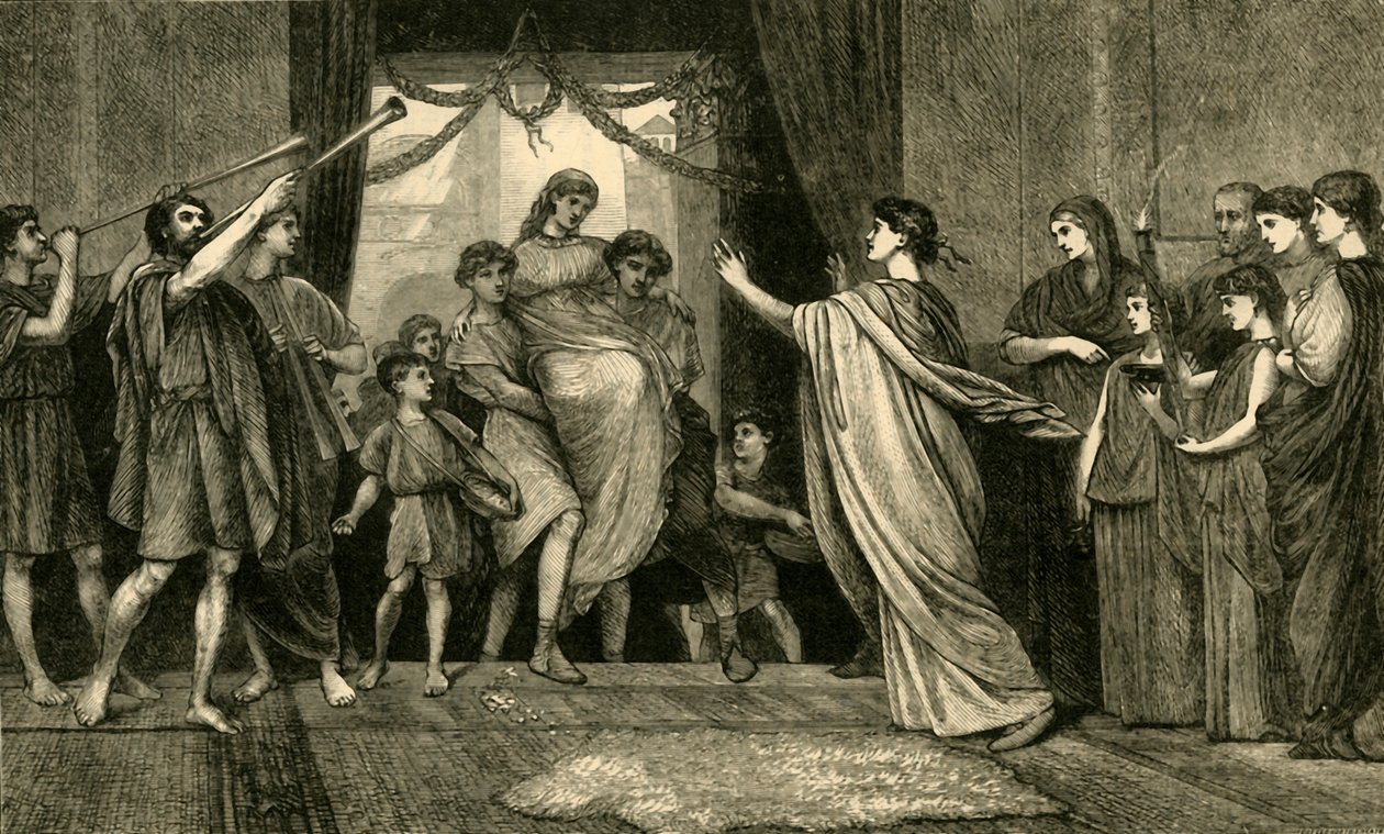 Una boda romana. - La llegada de la novia a casa, 1881 de Unbekannt
