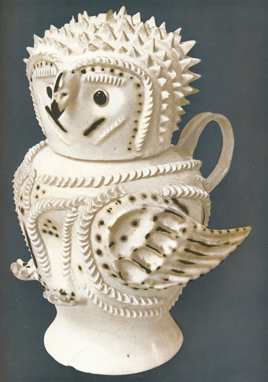 Búho de gres salino usado como jarra, la cabeza como taza, c1730-c1755 de Unbekannt