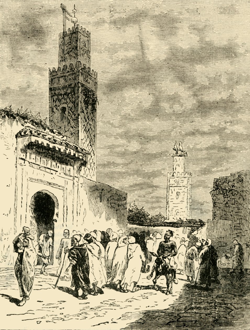 Una calle en Fez, 1890 de Unbekannt