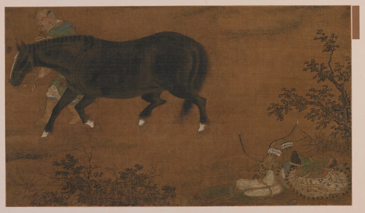 Un tártaro, su caballo y equipo, dinastía Ming, 1368-1644 de Unbekannt