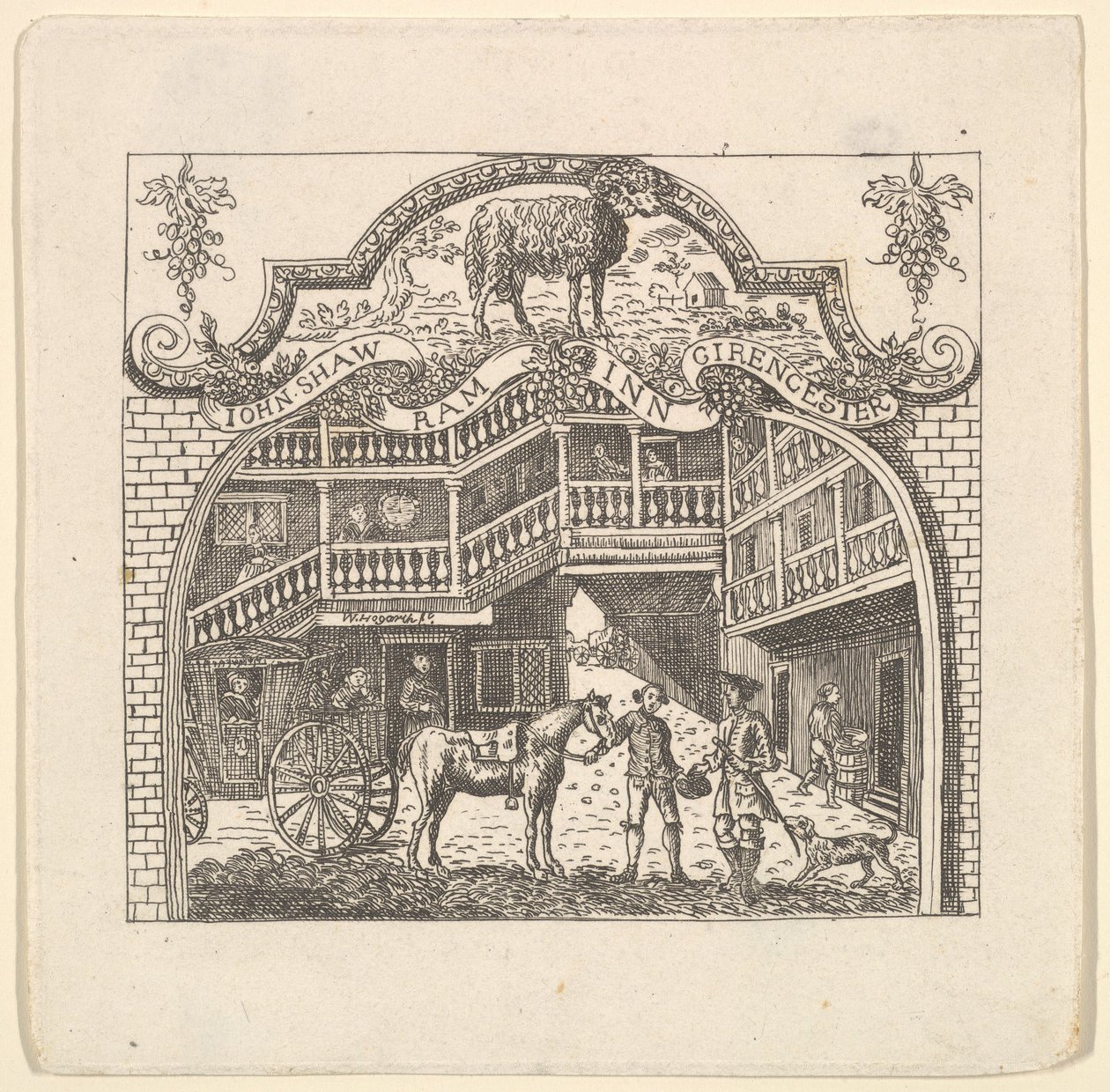 Tarjeta de taberna para John Shaw, década de 1790 de Unbekannt