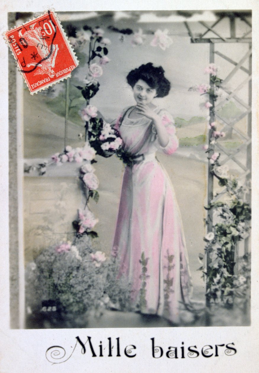 Mil besos, Postal francesa, c1900 de Unbekannt