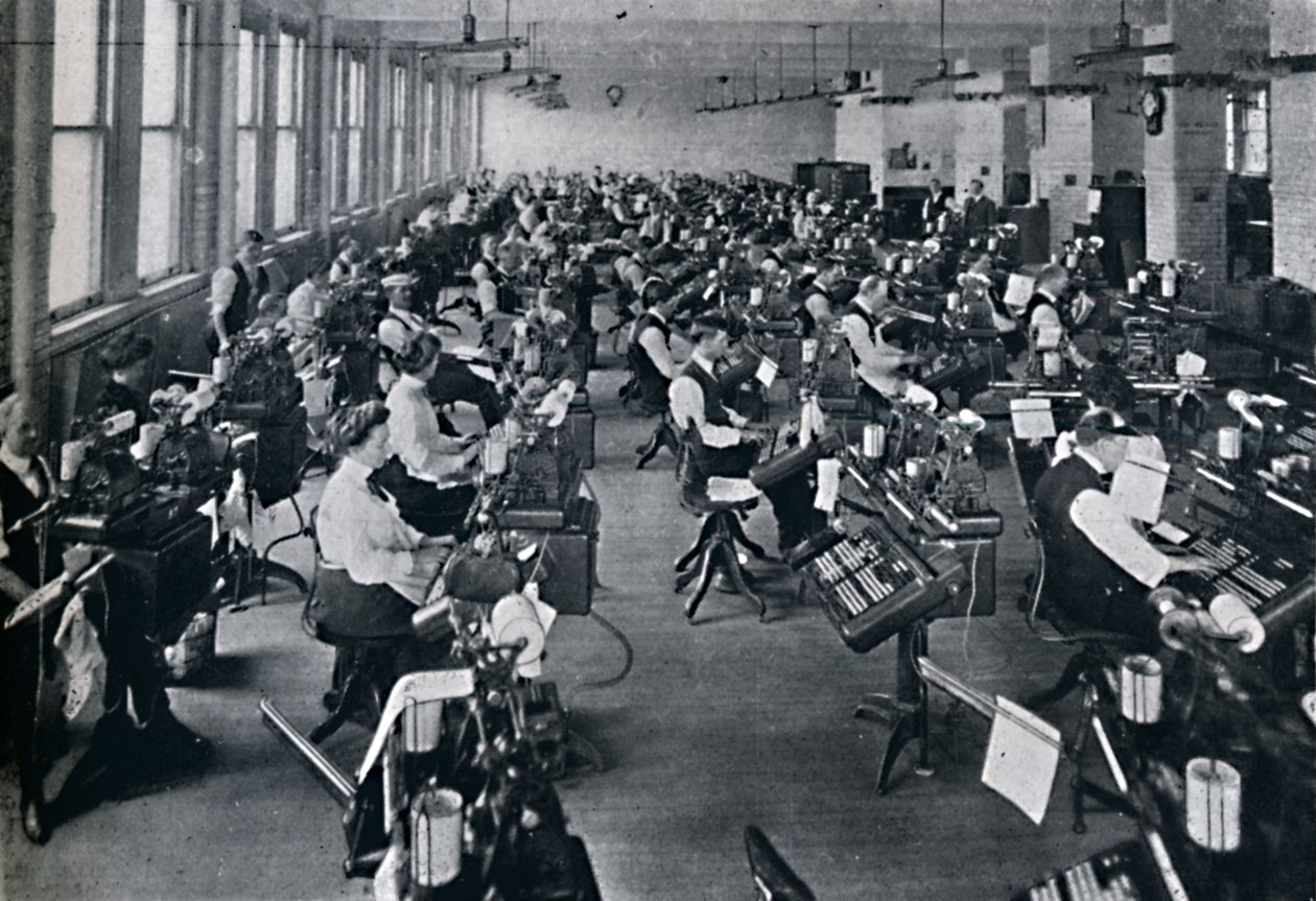 Vista de la batería más grande de máquinas de composición del mundo de Unbekannt