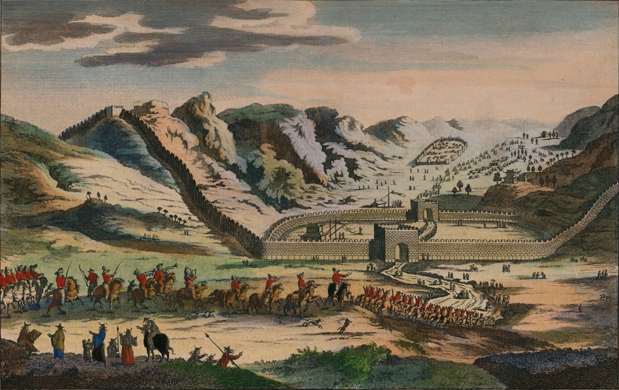 Una vista de la célebre Gran Muralla China, 1782 de Unbekannt