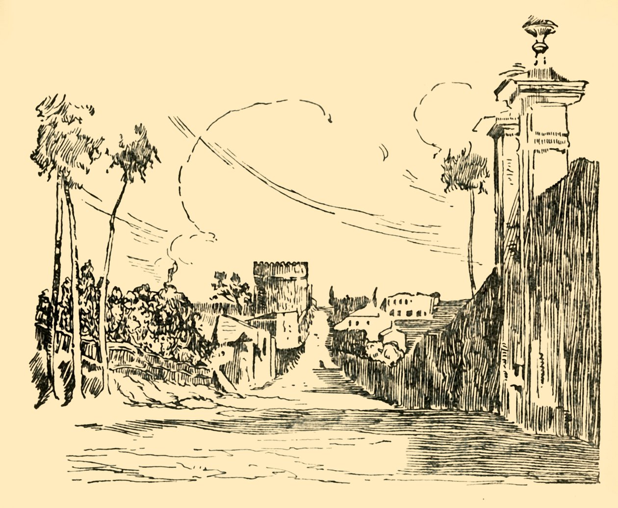 Una vista en la Vía Apia como es hoy, c1930 de Unbekannt