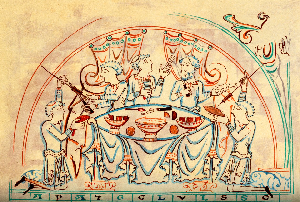 Un banquete, siglo XI de Unbekannt