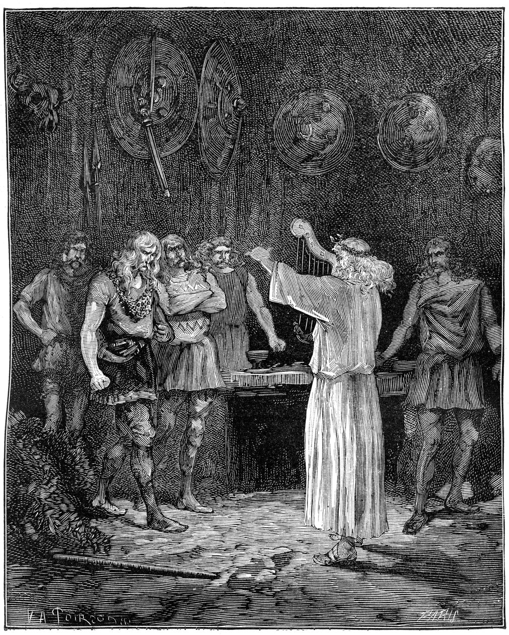 Un bardo recitando las nobles tradiciones de la familia, 1882-1884 de Unbekannt