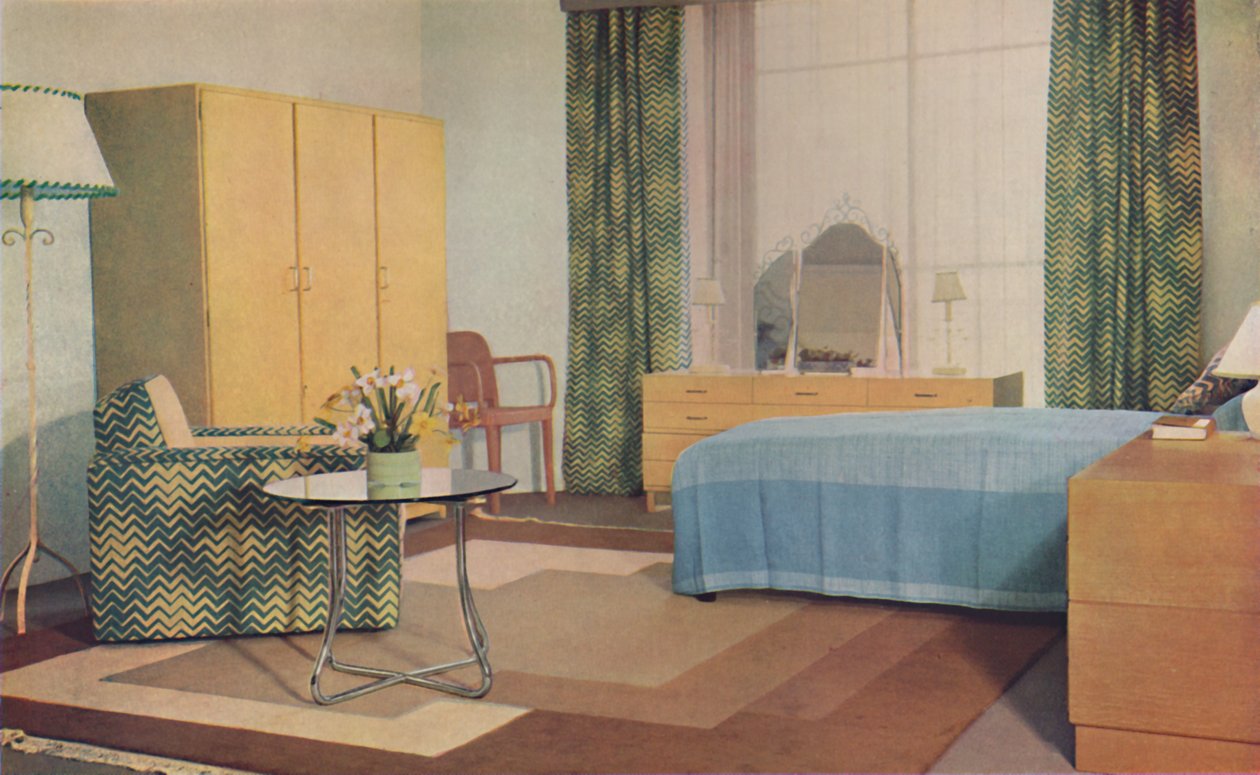 Un dormitorio diseñado por la Srta. P. E. Humphries, 1936 de Unbekannt