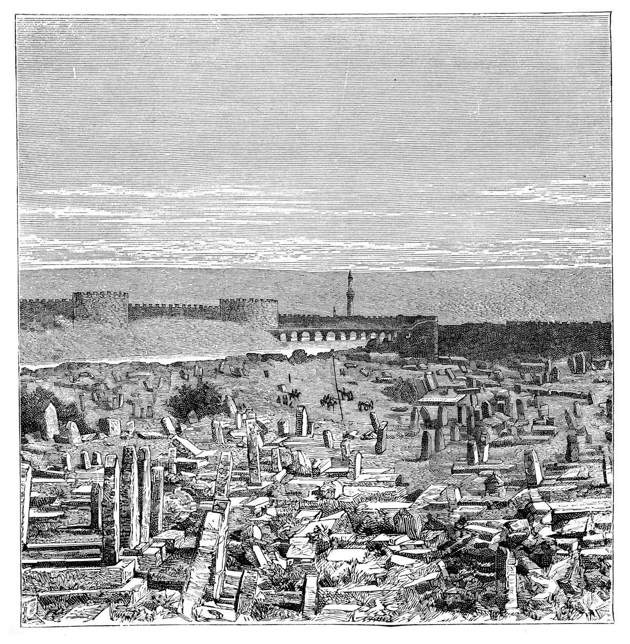 Un puente sobre el río Tigris, Diyarbakir, Turquía, 1895 de Unbekannt