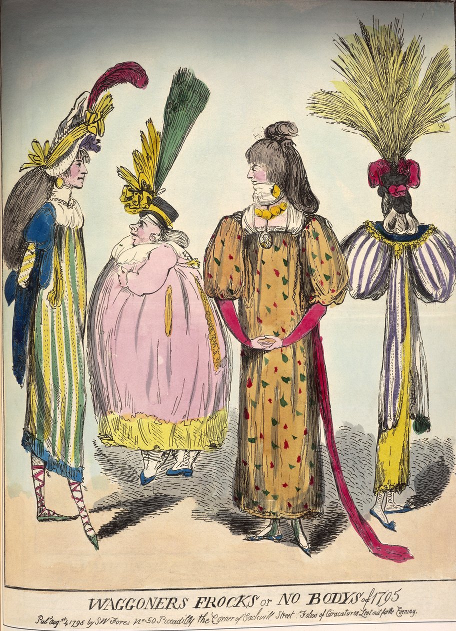 Caricatura de la moda de finales del siglo XVIII de Unbekannt