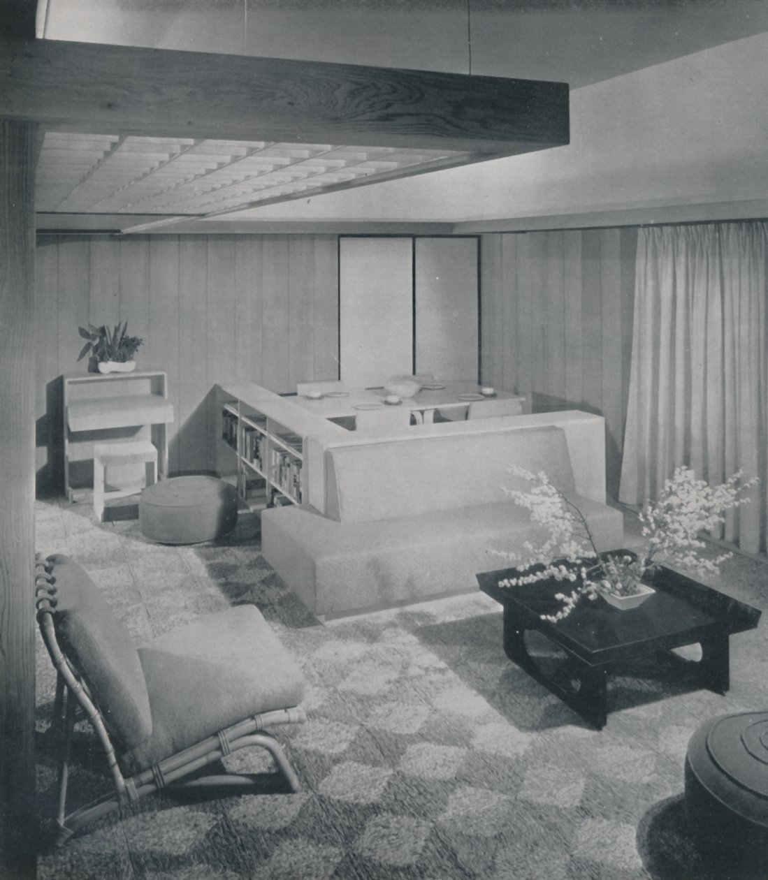 Una combinación de sala de estar y comedor, 1942 de Unbekannt