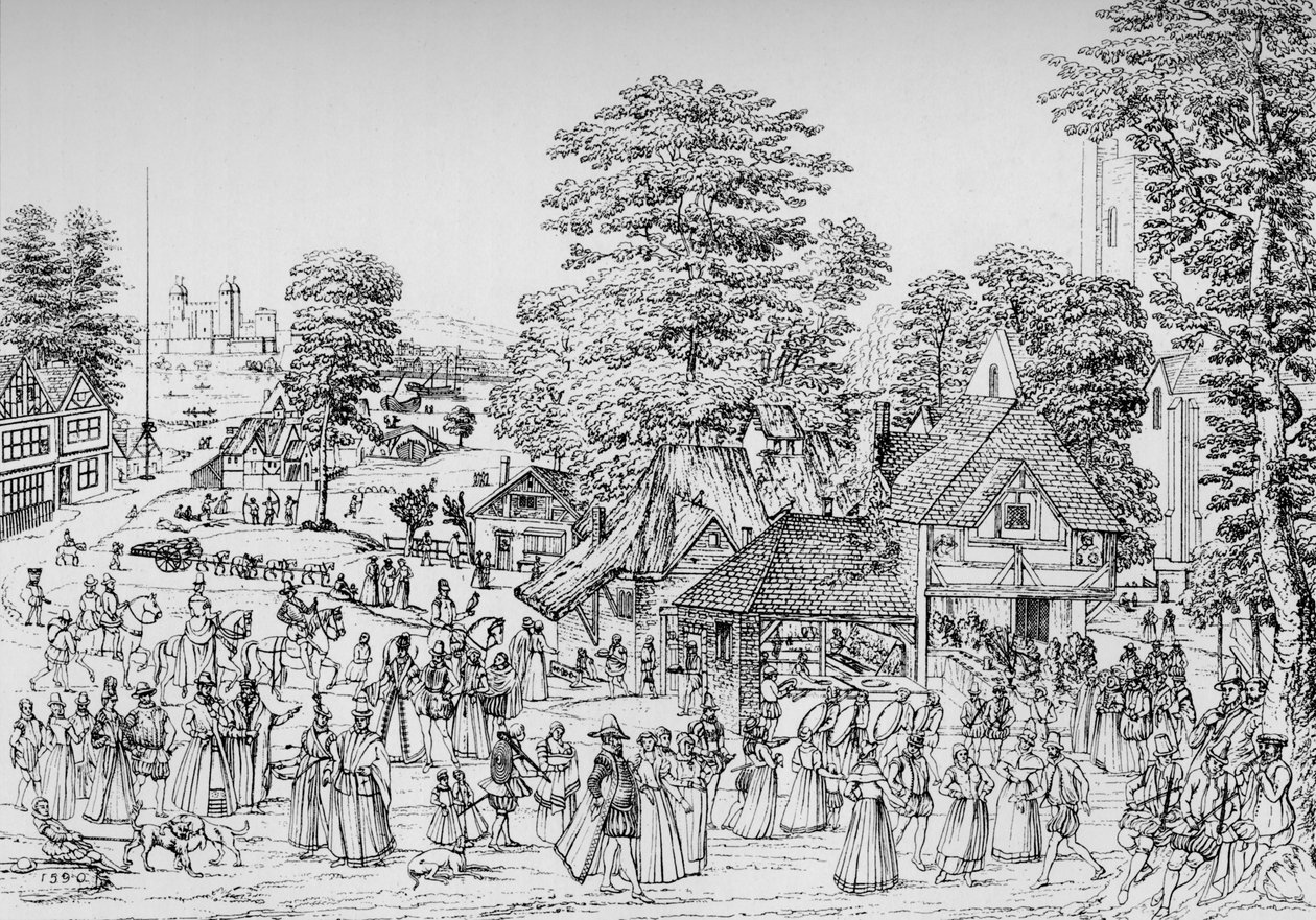 Una fiesta en Horselydown, Southwark, en 1590, 1904 de Unbekannt