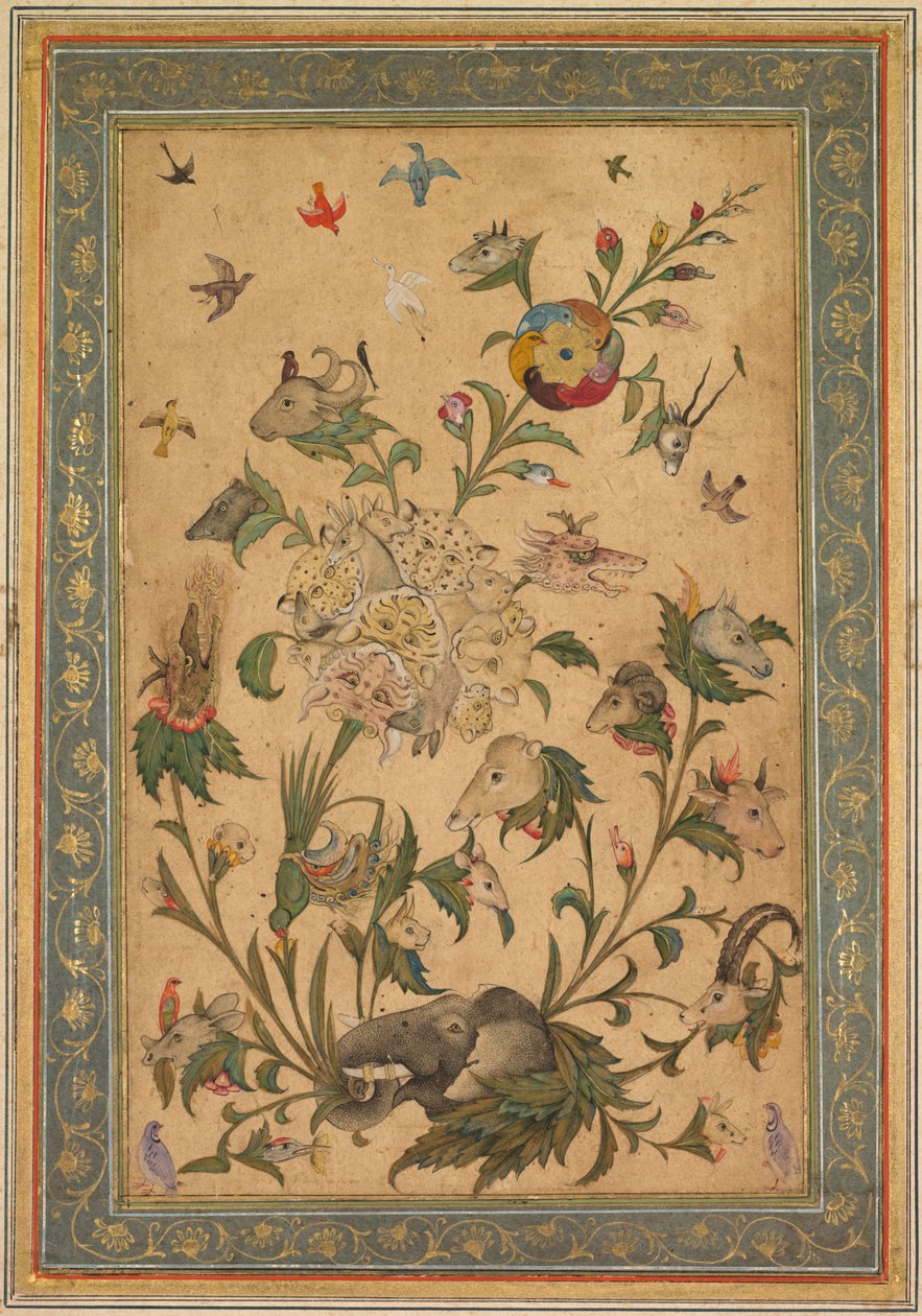 Una fantasía floral de animales y aves Waq-waq, principios de 1600 de Unbekannt