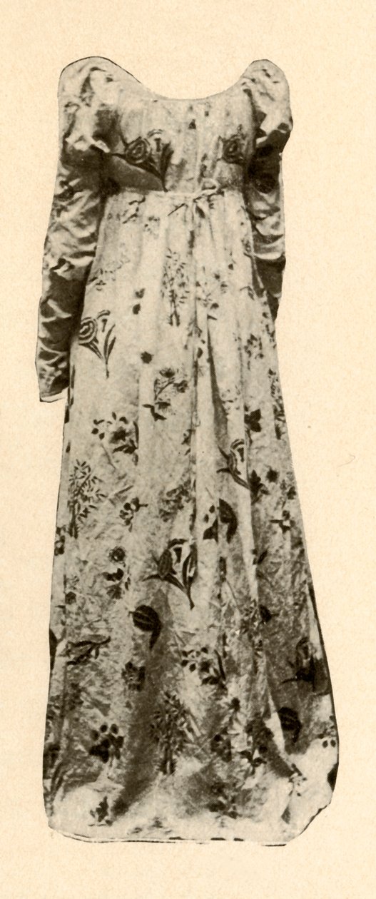 Un vestido de chintz esmaltado color buff, usado por Madame Chevalier, c1795, 1937 de Unbekannt