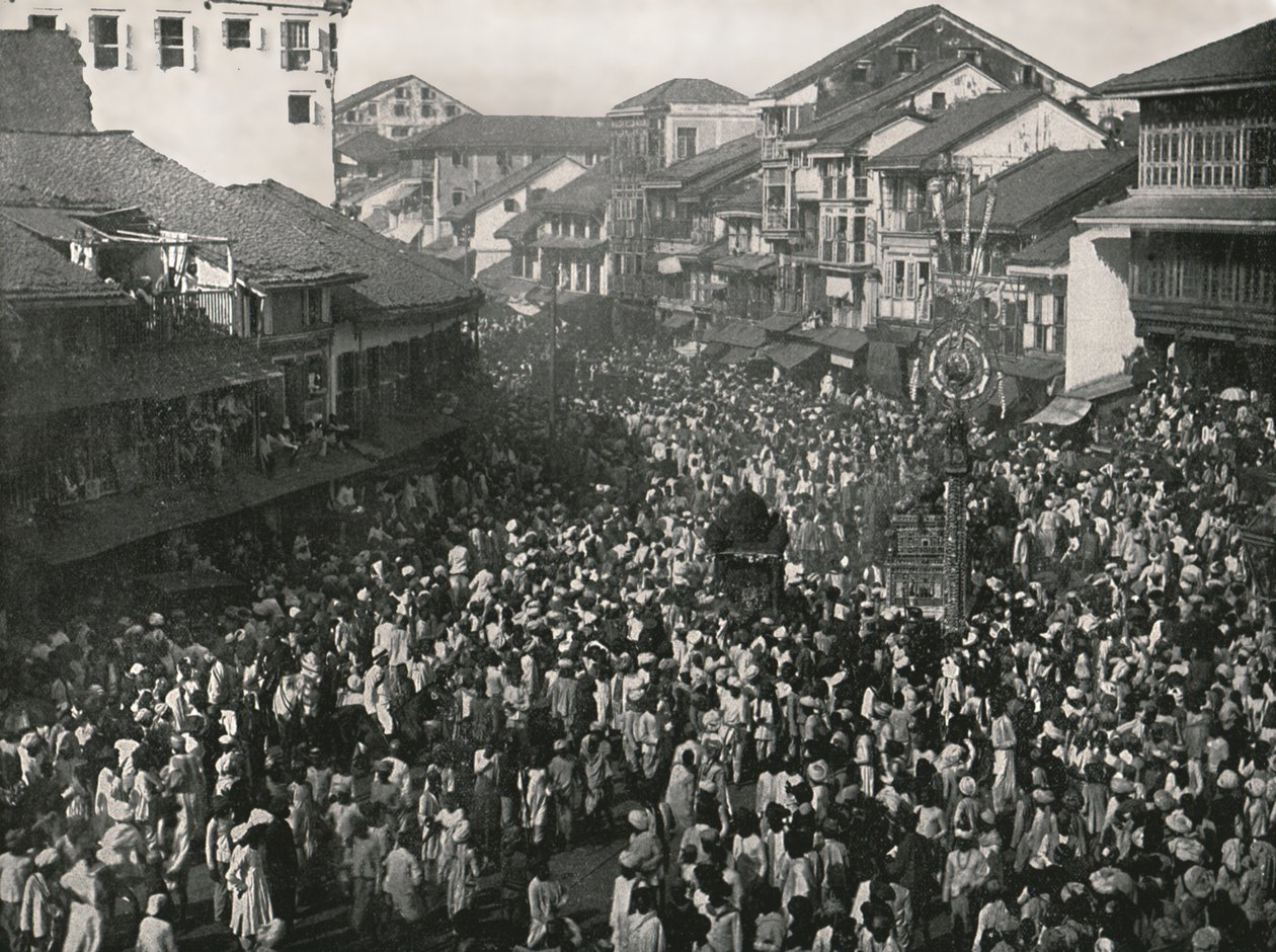 Una gran procesión nativa, Bombay, India, 1895 de Unbekannt