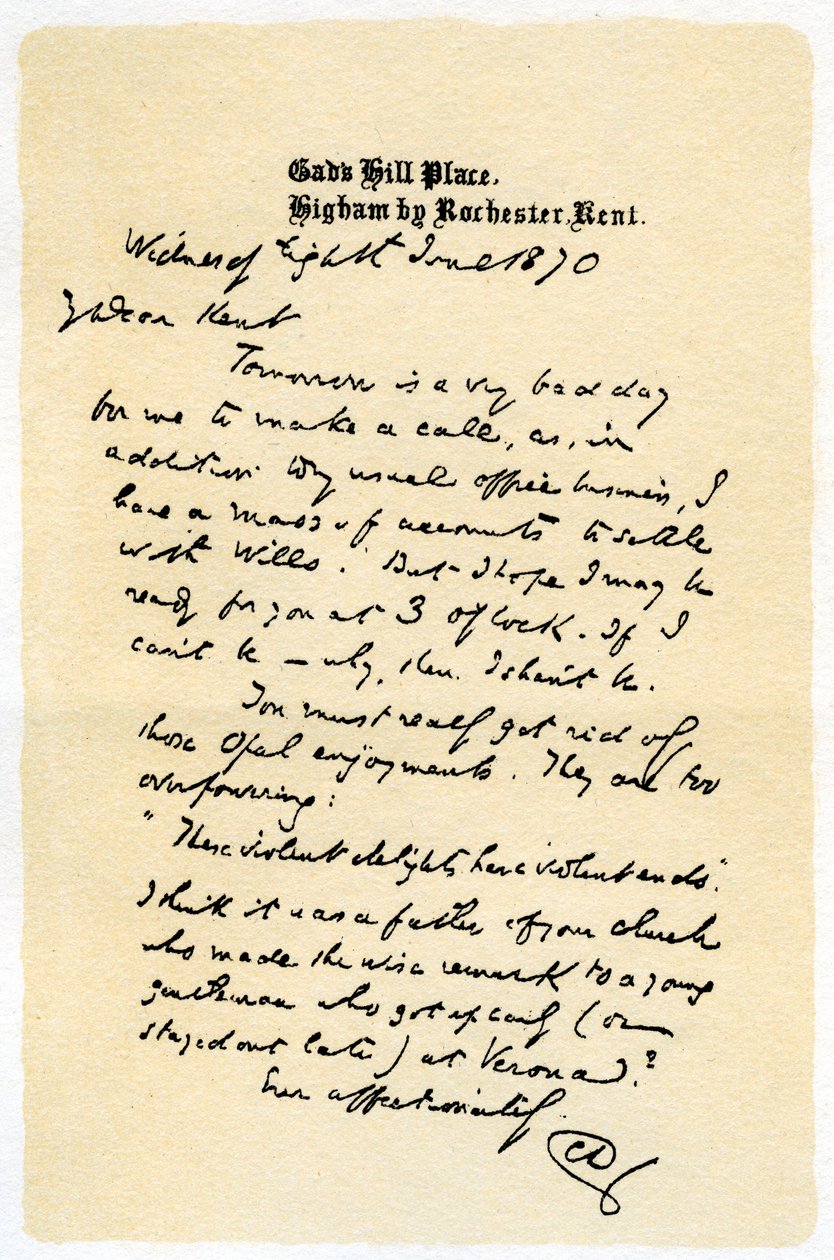 Una carta manuscrita de Unbekannt