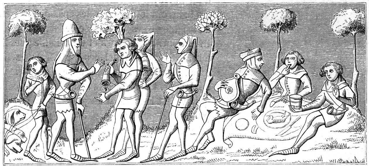 Una partida de caza se reúne, 1849 de Unbekannt