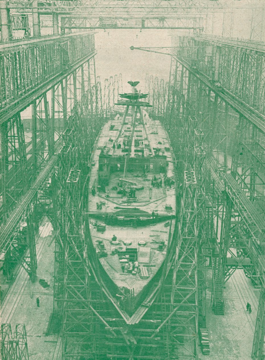 Un crucero ligero en construcción, c. 1917-1919 de Unbekannt