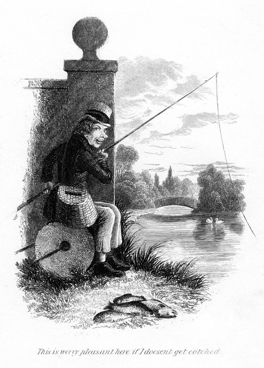 Un hombre pescando ilegalmente de Unbekannt