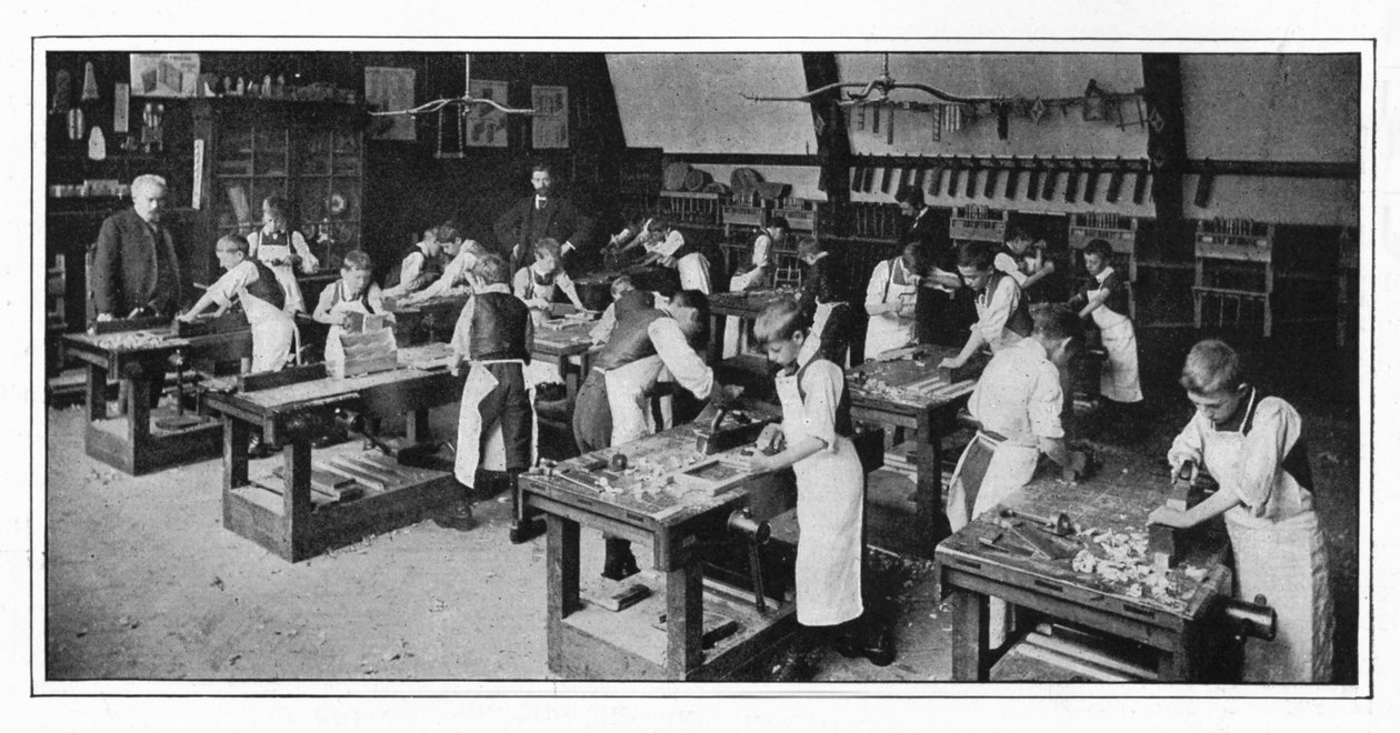 Centro de formación manual: trabajo en madera, Londres, c. 1900-1901 de Unbekannt