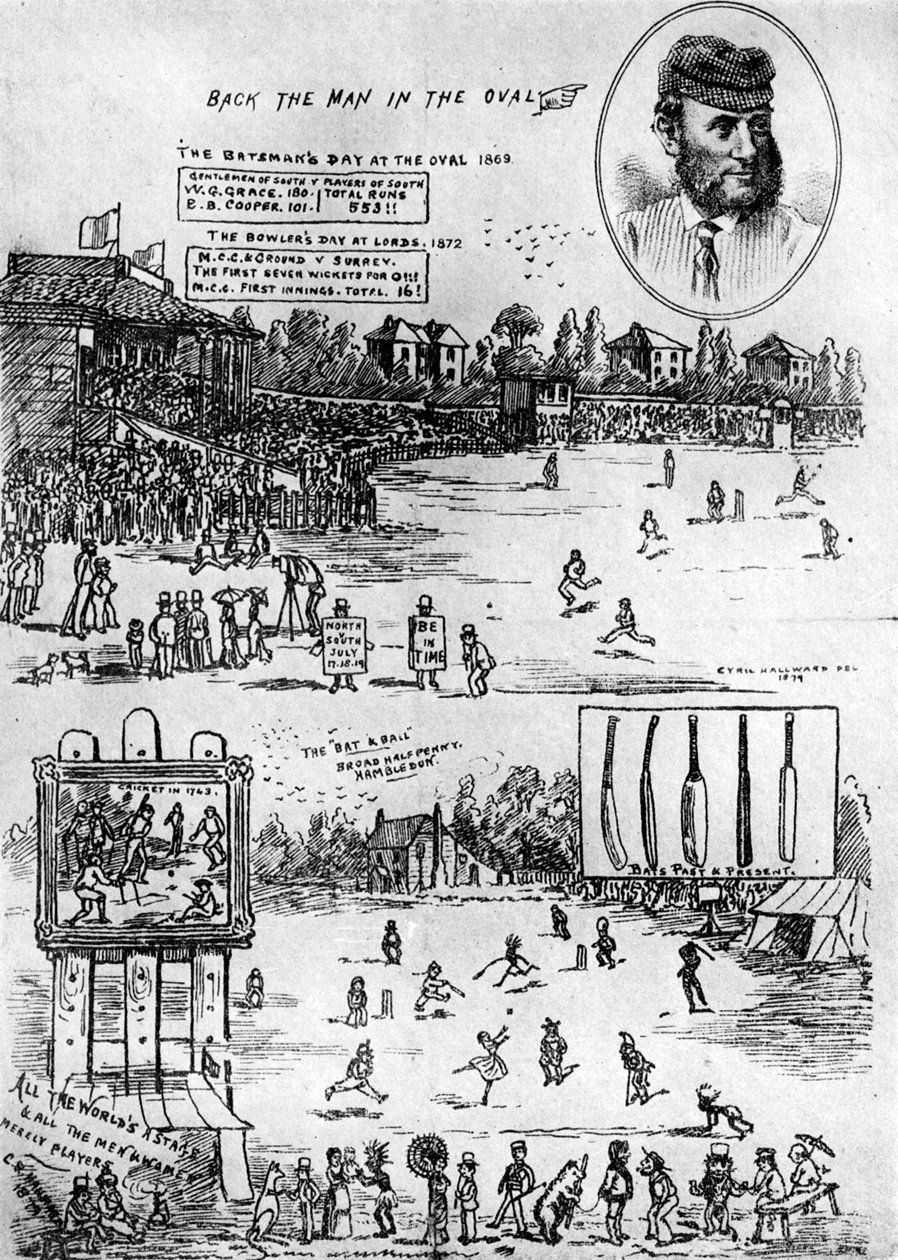 Un recuerdo del partido de cricket benéfico de James Southerton, siglo XIX, 1912 de Unbekannt