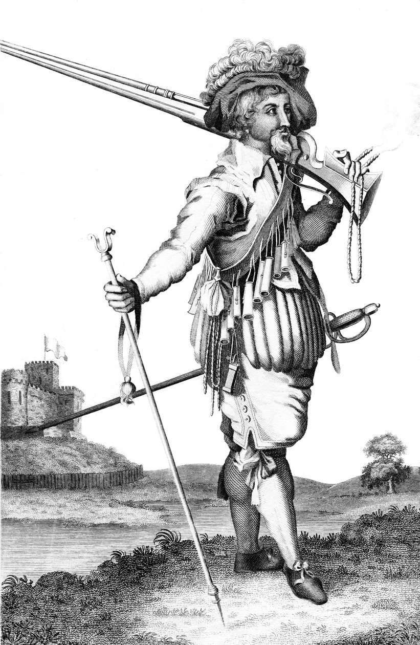 Un mosquetero en la introducción de armas de fuego, 1798 de Unbekannt