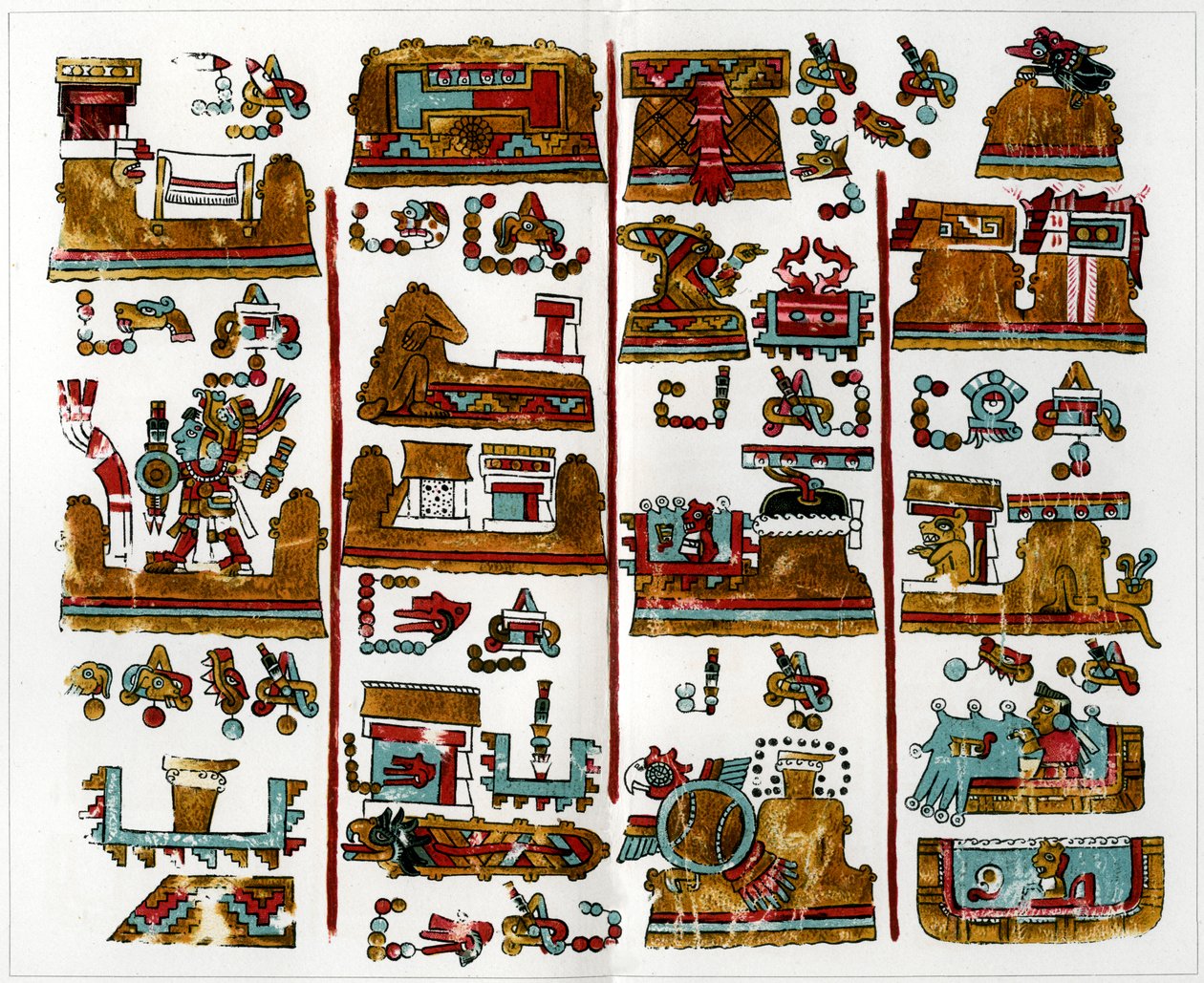 Una página del manuscrito de Viena de origen zapoteca de Unbekannt